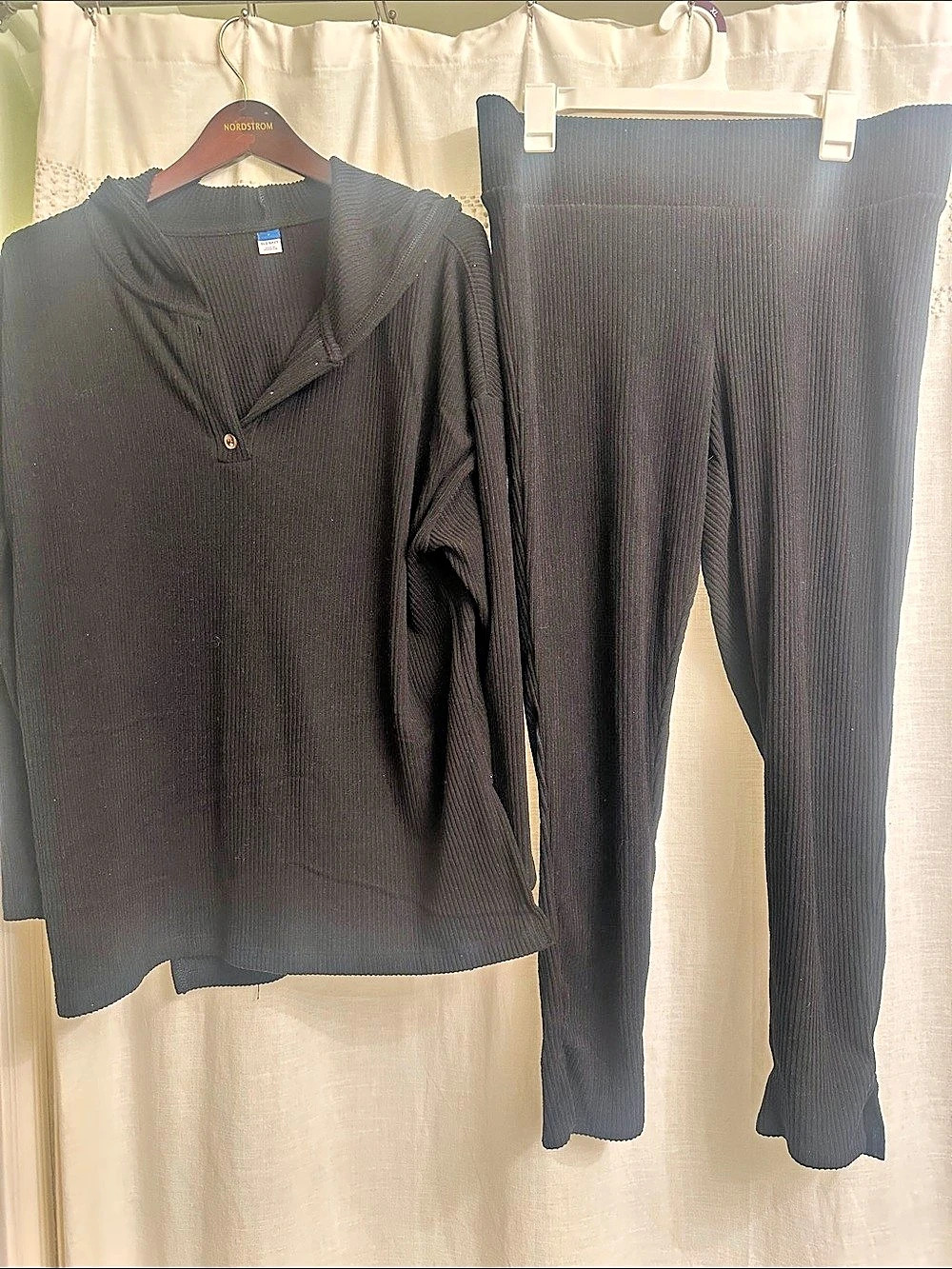 Old Navy Black Ribbed Set Size Large